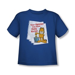 Garfield - Duly Noted Toddler T-Shirt In Royal