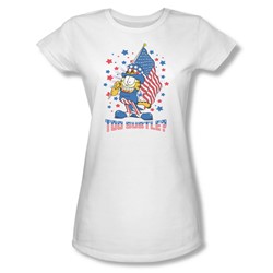 Garfield - Subtle Juniors T-Shirt In White