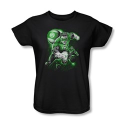 Green Lantern - Lantern Planet Womens T-Shirt In Black