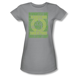 Green Lantern - Green Lantern Oath Juniors T-Shirt In Silver