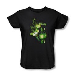 Green Lantern - Lantern Light Womens T-Shirt In Black