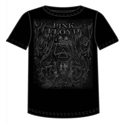 Pink Floyd - Logo Prism Tonal Filagree Adult T-Shirt In Black