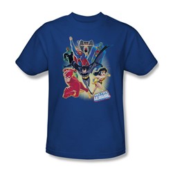 Justice League - Unlimited Adult T-Shirt In Royal