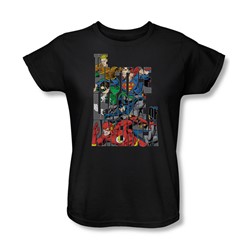 Justice League - Lettered League Womens T-Shirt In Black