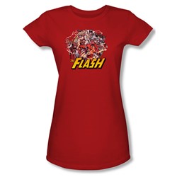 The Flash - Flash Family Juniors T-Shirt In Red