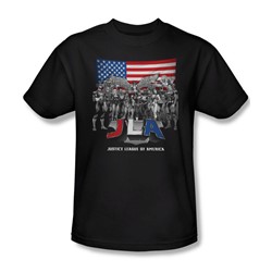 Justice League - All American League Adult T-Shirt In Black