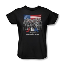 Justice League - All American League Womens T-Shirt In Black