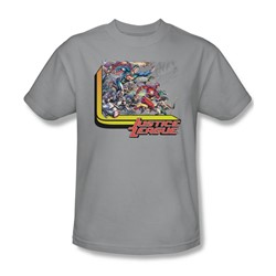 Justice League - Ready To Fight Adult T-Shirt In Silver