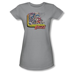 Justice League - Ready To Fight Juniors T-Shirt In Silver