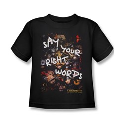 Labyrinth - Right Words Juvee T-Shirt In Black
