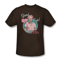 I Love Lucy - Spped It Up Adult T-Shirt In Coffee