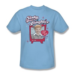 I Love Lucy - 60 Years Of Laughter Adult T-Shirt In Light Blue