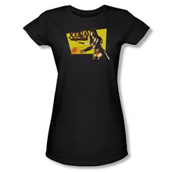 Xena: Warrior Princess - Cut Up Juniors T-Shirt In Black