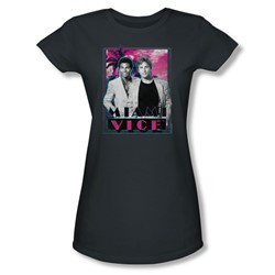 Miami Vice - Gotchya Juniors T-Shirt In Charcoal