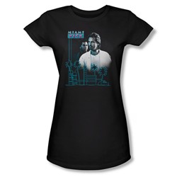 Miami Vice - Looking Out Juniors T-Shirt In Black