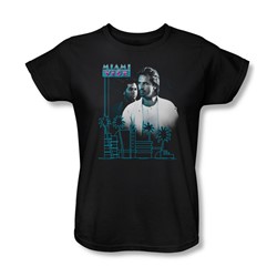 Miami Vice - Looking Out Womens T-Shirt In Black