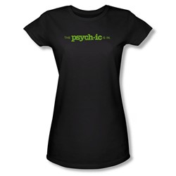 Psych - The Psychic Is In Juniors T-Shirt In Black