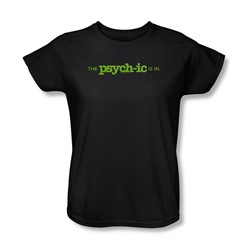 Psych - The Psychic Is In Womens T-Shirt In Black