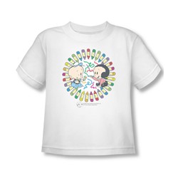 Baby Popeye & Friends - Fun With Crayons Toddler T-Shirt In White