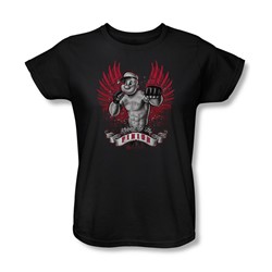 Popeye - Undefeated Womens T-Shirt In Black