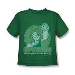 Popeye - Green Energy Juvee T-Shirt In Kelly Green