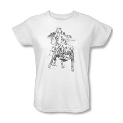 Popeye - Walking The Dog Womens T-Shirt In White