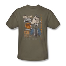 Popeye - Ride On Adult T-Shirt In Safari Green