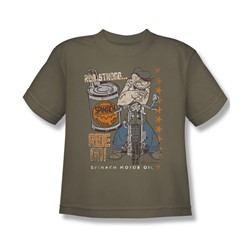 Popeye - Ride On Big Boys T-Shirt In Safari Green