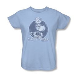 Popeye - Original Sailorman Womens T-Shirt In Light Blue