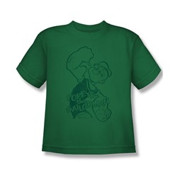 Popeye - Spinach Strong Big Boys T-Shirt In Kelly Green