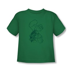 Popeye - Spinach Strong Toddler T-Shirt In Kelly Green