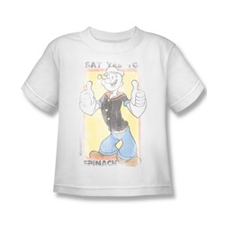 Popeye - Say Yes To Spinach Juvee T-Shirt In White