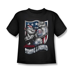 Popeye - Strong & Proud Juvee T-Shirt In Black