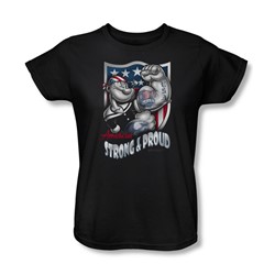 Popeye - Strong & Proud Womens T-Shirt In Black
