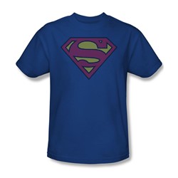 Superman - Superman Little Logos Adult T-Shirt In Royal