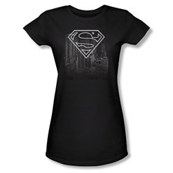 Superman - Skyline Juniors T-Shirt In Black