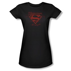 Superman - Superman La Juniors T-Shirt In Black