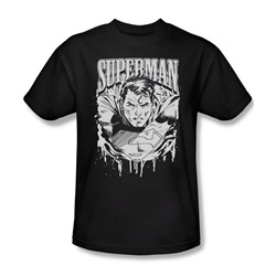 Superman - Super Metal Adult T-Shirt In Black