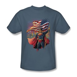 Superman - American Hero Adult T-Shirt In Slate