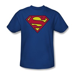 Superman - Classic Superman Logo Adult T-Shirt In Royal