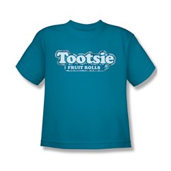 Tootsie Roll - Tootsie Fruit Rolls Logo Big Boys T-Shirt In Turquoise