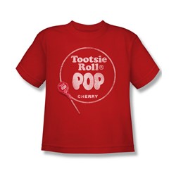 Tootsie Roll - Tootise Roll Pop Logo Big Boys T-Shirt In Red