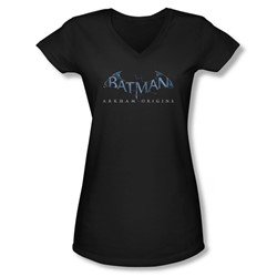 Batman Arkham Origins - Juniors Logo V-Neck T-Shirt