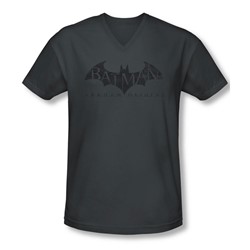 Batman Arkham Origins - Mens Crackle Logo V-Neck T-Shirt