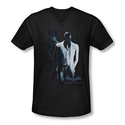 Batman Arkham Origins - Mens Black Mask V-Neck T-Shirt