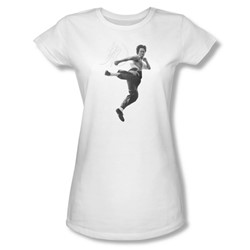 Bruce Lee - Juniors Flying Kick Sheer T-Shirt