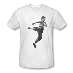 Bruce Lee - Mens Flying Kick Slim Fit T-Shirt