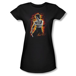 Bruce Lee - Juniors Dragon Fire Sheer T-Shirt
