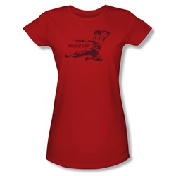Bruce Lee - Juniors Line Kick Sheer T-Shirt