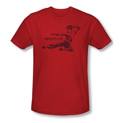 Bruce Lee - Mens Line Kick Slim Fit T-Shirt